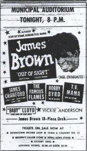 Tim Hamblin of the Austin History Center found this ad, which ran in the Statesman on August 1, 1966, after watching an interview James Brown did with an access TV show in 1982.